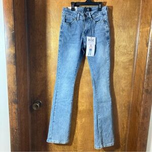 Rise Supply Co Medium Wash Stretch Bootcut Jeans Sz 00 Low Rise Festival Y2K